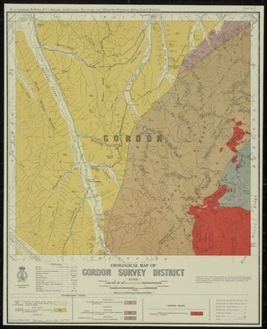 Geological map of Gordon survey district [cartographic material] / drawn by G.E. Harris, 1930.