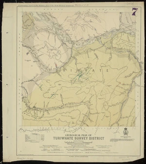 Geological plan of Turiwhate survey district [cartographic material] / compiled and drawn by R.J. Crawford, May 1906.