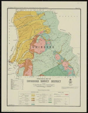 Geological map of Swinburn Survey District [cartographic material] / drawn by G.E. Harris.