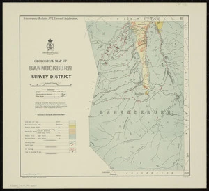 Geological map of Bannockburn Survey District [cartographic material] / drawn by G.E. Harris.