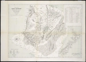Map of the King Country and neighbouring districts in New Zealand [cartographic material] : from explorations made by J.H. Kerry-Nichols, April-May 1883 / E. Weller, lith.