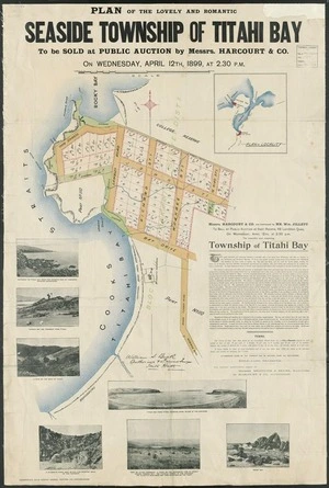 Plan of the lovely and romantic seaside township of Titahi Bay, to be sold ... April 12th 1899 [cartographic material] / [surveyed by] William S. Buck.