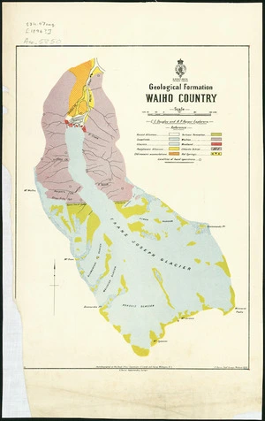 Geological formation Waiho country [cartographic material] / C.E. Douglas and A.P. Harper, explorers.