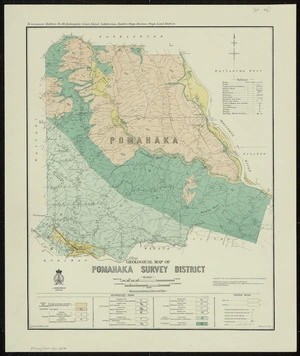 Geological map of Pomahaka Survey District [cartographic material] / drawn by G.E. Harris.