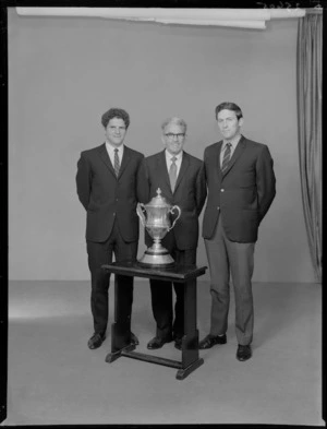 Group with (rugby?) trophy, (Jeffery?)