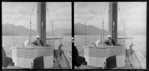 On board the boat SS Tawera, with Captain Roberts, on Lake Te Anau, Fiordland National Park