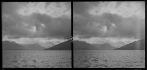 View from a boat, of Lake Te Anau, Fiordland National Park