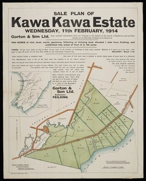 Sale plan of Kawa Kawa Estate [electronic resource] / Seaton, Sladden & Pavitt, surveyors.