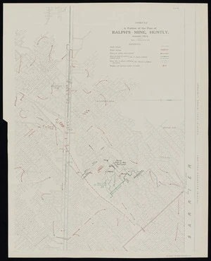 A portion of the plan of Ralph's Mine, Huntly, October 1914.