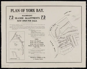 Plan of York Bay : 72 magnificent seaside allotments ... for sale.