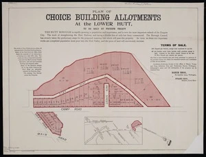 Plan of choice building allotments at the Lower Hutt : to be sold by private treaty.