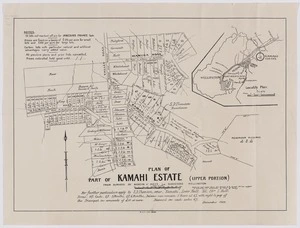 Plan of part of Kamahi estate (upper portion) / from surveys by Martin & Dyett.