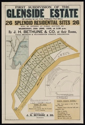 First subdivision of the Glenside estate ... 26 splendid residential sites will be offered .../ [surveyed by] Seaton, Sladden & Pavitt.