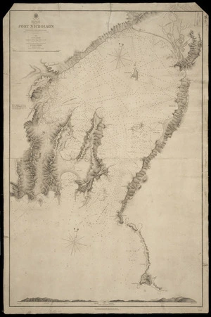Port Nicholson [cartographic material] / surveyed by J.L. Stokes ... [et al.] , 1849 ; J. & C. Walker, sculpt.