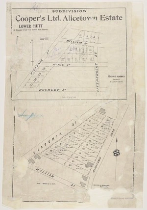 Subdivision, Cooper's Ltd. Alicetown estate, Lower Hutt / Seaton & Sladden, surveyors.