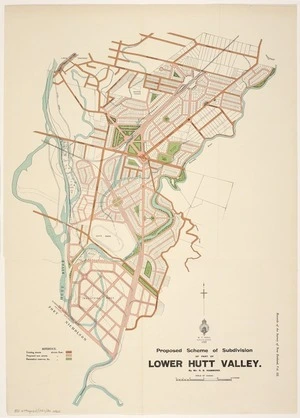Proposed scheme of subdivision of part of Lower Hutt Valley / by R.B. Hammond.