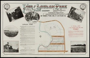 Plan of Ludlam Park  : portion of the world celebrated McNab's Gardens, Lower Hutt / E. W. Seaton, auth. surv.