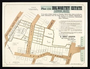 Plan of the Holworthy estate, Lower Hutt : formerly the home of Sir Patrick Buckley / Seaton, Sladden & Pavitt, licensed surveyor.