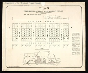 Plan of seventy-five building allotments at Petone, portion of section seven on the plan of the district.