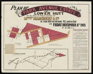 Plan of Park Avenue estate, Lower Hutt  / Seaton & Sladden, surv.