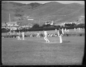 Playing cricket at Karori Park, Wellington