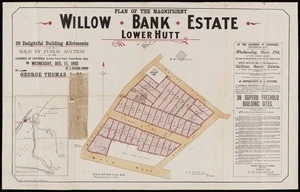 Plan of the magnificent Willow Bank estate, Lower Hutt / E.W. Seaton, authorized surveyor.