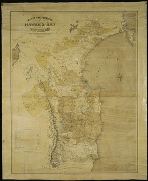 Map of the province of Hawke's Bay, New Zealand [cartographic material] / compiled and drawn from official sources by R.B. Bristed, surveyor ; Alfred Jarman, litho.