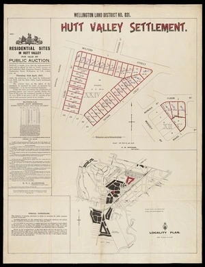 Wellington land district. No. 831, Hutt Valley settlement.