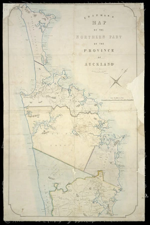 Chapman's map of the northern part of the province of Auckland [cartographic material].
