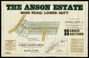 The Anson estate, Main Road, Lower Hutt / [surveyed by] Seaton, Sladden & Pavitt.