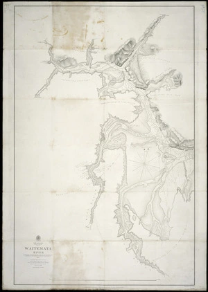 Waitemata River [cartographic material] : from Kauri Point, Auckland Harbour to its sources / surveyed by Commander B. Drury and the officers of H.M.S. Pandora ; engraved by J.& C. Walker.