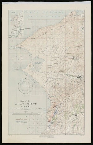 Map of the ANZAC position, Gallipoli : to illustrate Sir Ian Hamilton's despatch of December 11th., 1915