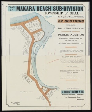 Plan of Makara Beach sub-division : township of Opau, the property of Messrs. Cook Bros. / H.M.W. Richardson ... surveyor.