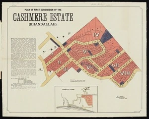 Plan of first subdivision of the Cashmere Estate (Khandallah) / H.P. Hanify, surveyor.