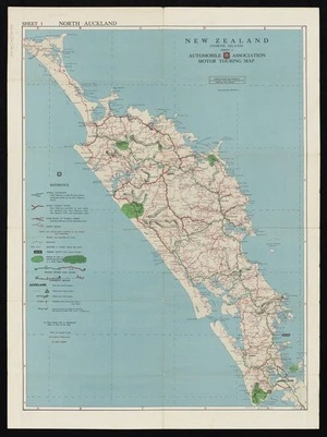 New Zealand (North Island) Automobile Association motor touring map / compiled, drawn and published by the Automobile Association (Auckland) Inc.
