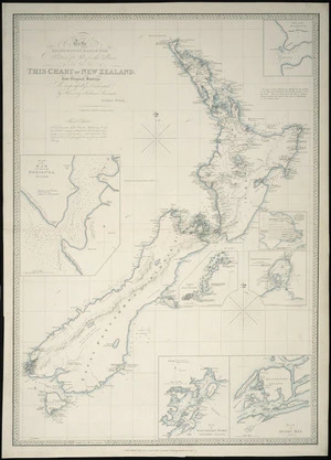 To the Right Honourable the Secretary of State for the Colonies, this chart of New Zealand [cartographic material] / from original surveys [of the New Zealand Land Company] ; engraved by James Wyld.