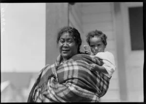 Unidentified Maori woman with child
