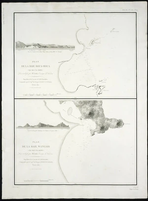 Plan de la Baie Houa-Houa [cartographic material] ; Plan de la Baie Wangari (Ile Ika-Na-Mawi) / levé et dressé par M. Lottin, Enseigne de Vaisseau, Expédition de la corvette de S.M. l'Astrolabe, commandée par le Capne de Frégate Dumont D'Urville, Février 1827.
