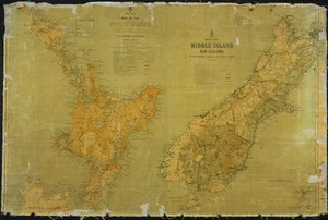 Map of the North Island, New Zealand to accompany Land guide, April 1882 [cartographic material] ; Map of the Middle Island, to accompany Land guide, April 1882.