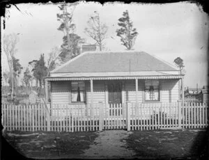 Small single storied wooden house with front verandah, Whanganui