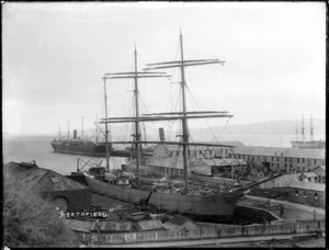 The sailing ship Heathfield in Port Chalmers graving dock.