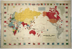 Roderick map of the world [cartographic material] : showing the possessions of each nation, its naval bases, coaling stations, and squadrons : also the chief strategic cables and railways of the world / compiled by R.G.A. MacDonald.
