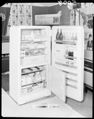 'Dual temp' refrigerator with doors open