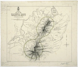 Plan of National Park proposed to be made at Tongariro [cartographic material] / H.E. Taylor delt..
