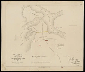Te Rangi, N.Z. [cartographic material] : rough sketch of ground occupied by rebels on 21st June 1864 / by Lt. Warburton ... sketched on day of action.