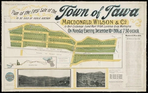 Plan of the first sale of the town of Tawa ... 1906 [cartographic material] / Seaton & Sladden, surveyors.