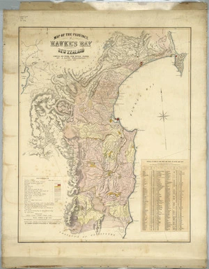 Map of the province of Hawke's Bay, New Zealand [cartographic material] / compiled and drawn from official sources by A. Koch.