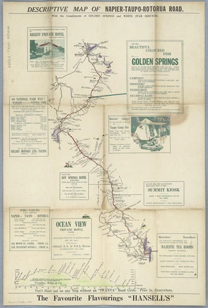 Descriptive map of Napier-Taupo-Rotorua road [cartographic material] / R. Kennedy, delr.