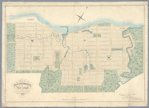 Plan of New Plymouth in New Zealand [cartographic material] / by Fred. A. Carrington.