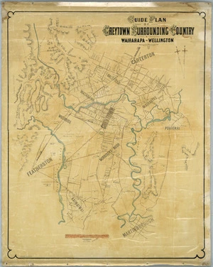 Guide plan of Greytown surrounding country, Wairarapa-Wellington [cartographic material] / T.M. Drummond, surveyor.